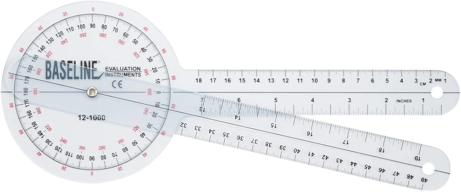 گونیومتر پلاستیکی با وضوح بالا 360 درجه ISOM، طول 12 اینچ