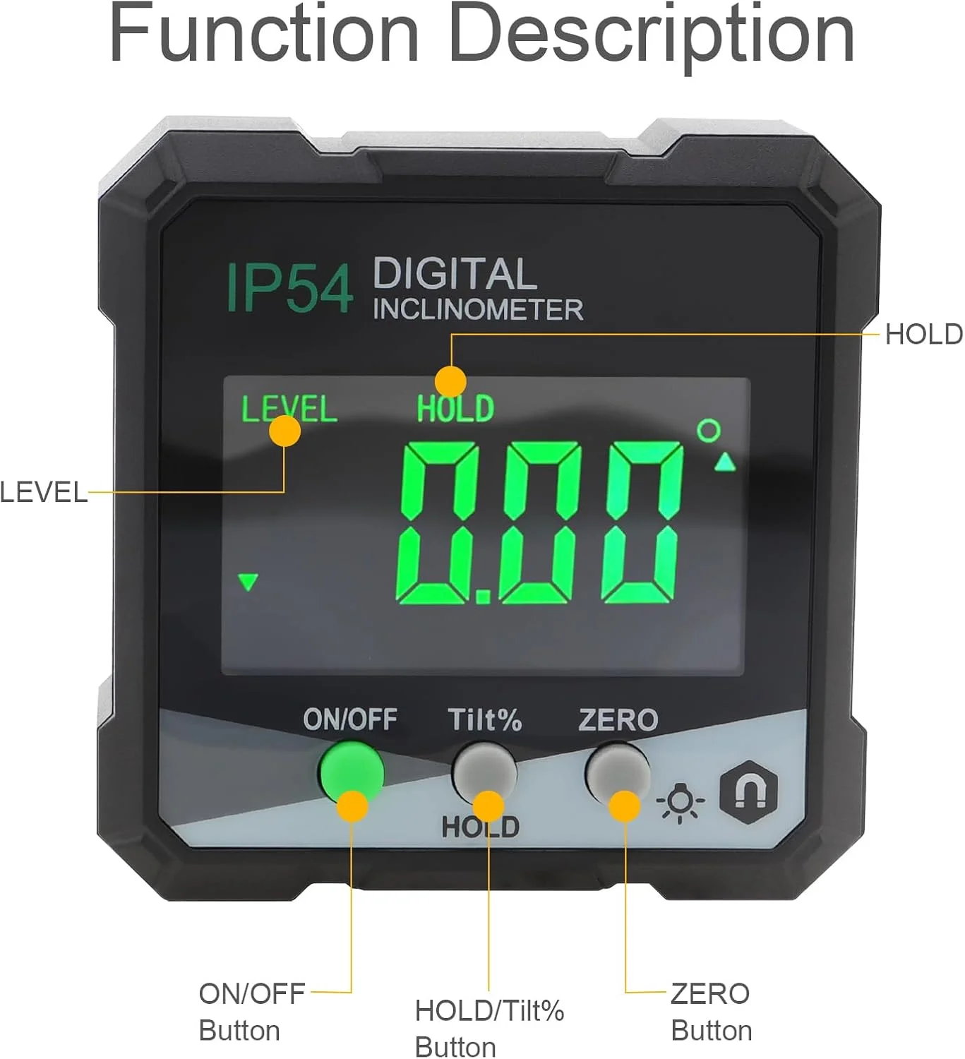 شیب سنج دیجیتال Smgda، تراز زاویه ای مغناطیسی با باتری AAA و پیچ گوشتی برای نجاری، اره میزی، ساخت و ساز با پایه مغناطیسی و نور پس زمینه
