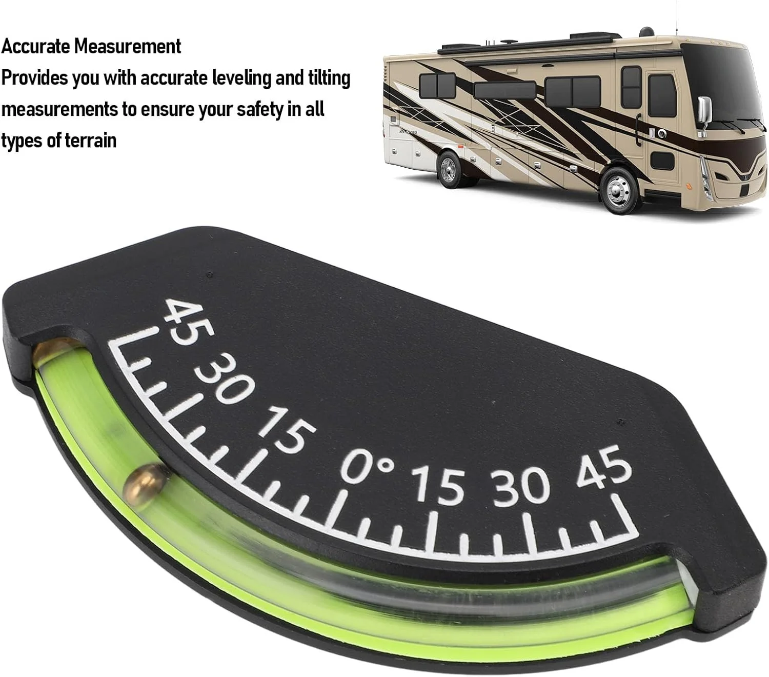 شیب سنج 45 درجه، اندازه گیری دقیق، مقاوم در برابر ضربه، نصب آسان برای خودروهای آفرود، کامیون، RV، تریلر، قایق