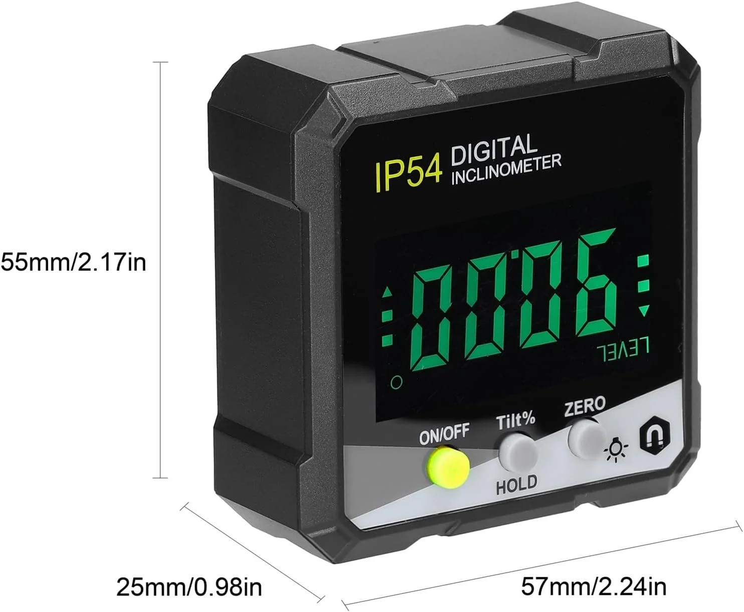 زاویه سنج دیجیتال، شیب سنج، تراز شیب، زاویه یاب مغناطیسی یک طرفه، ابزار نجاری الکترونیکی