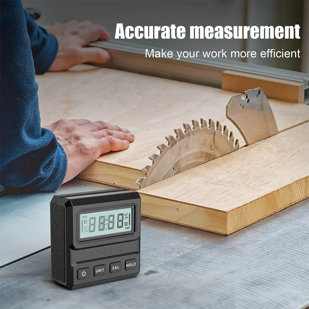 زاویه یاب دیجیتال 4 * 90 درجه با پایه، شیب سنج الکترونیکی، جعبه اندازه گیری گونیومتر