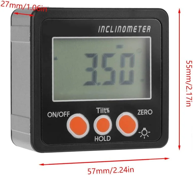 شیب سنج دیجیتال مغناطیسی برای اندازه گیری زاویه در ساخت و ساز و پروژه ها (-GS05566-02)