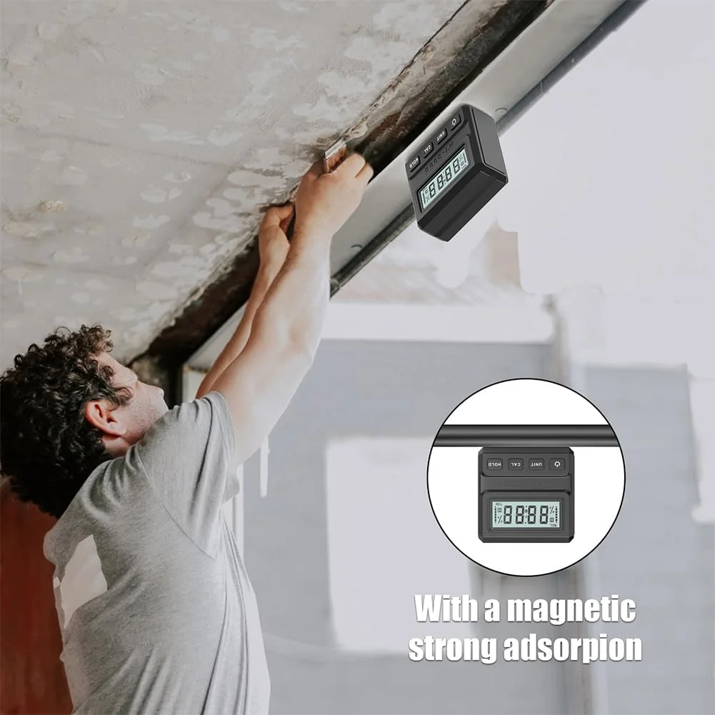 زاویه یاب دیجیتال 4 * 90 درجه با پایه، شیب سنج الکترونیکی، جعبه اندازه گیری گونیومتر