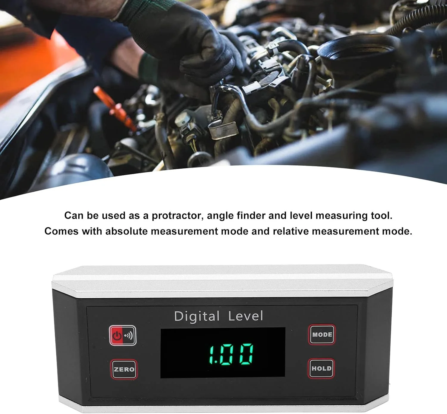 تراز دیجیتال Fyearfly، زاویه یاب دیجیتال بی سیم، شیب سنج، تراز سنج ابزار اندازه گیری زاویه برای نجاری