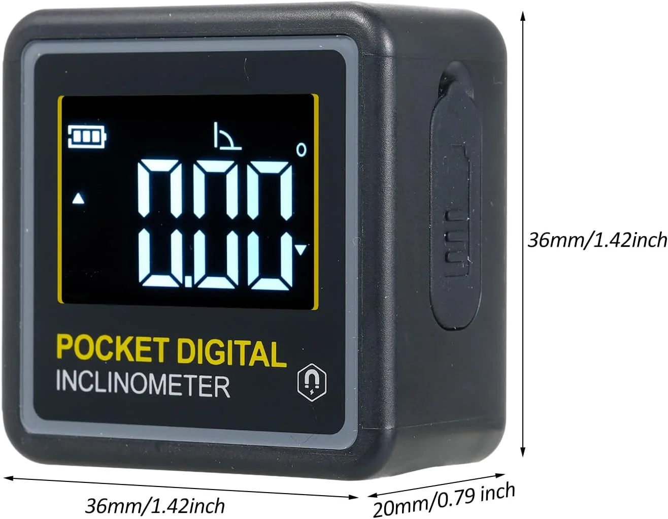 شیب سنج دیجیتال قابل حمل Fawoonu 4 x 90° با نور پس زمینه LCD، تراز دیجیتال، زاویه یاب، دارای 2 حالت
