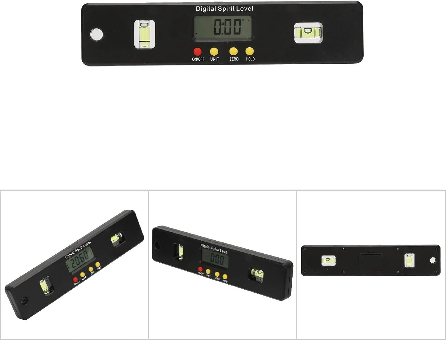 زاویه سنج دیجیتال قابل حمل Zerodis با پس زمینه مغناطیسی، عملکرد و دوام بالا، برای ساخت و ساز و بهبود خانه (200 میلی متر)