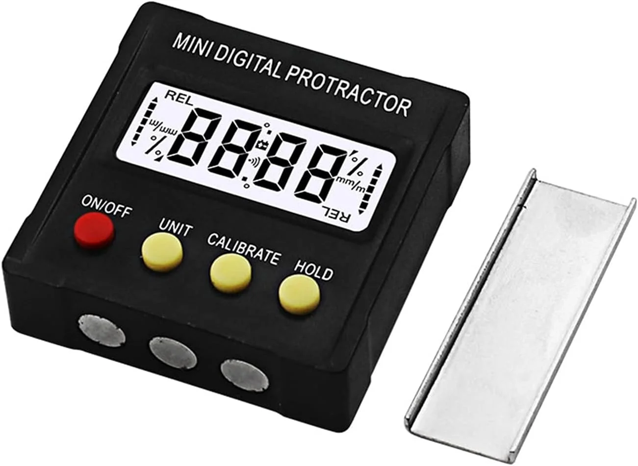 زاویه سنج دیجیتال کوچک 360 درجه، جعبه تراز الکترونیکی با پایه مغناطیسی، ابزار اندازه گیری