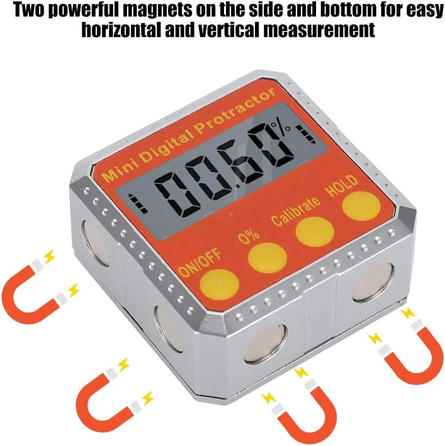 شیب سنج دیجیتال تراز الکترونیکی جعبه زاویه یاب 360 درجه برای BLV MGN