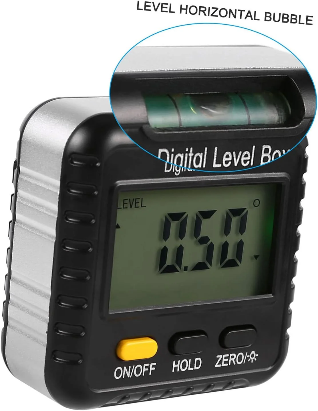 زاویه یاب دیجیتال Labymos، گونیا دیجیتال 360 درجه کوچک، شیب سنج، جعبه تراز الکترونیکی مکعبی زاویه ای با صفحه نمایش LCD و تراز افقی برای ساخت و ساز، تعمیر خودرو، نجاری