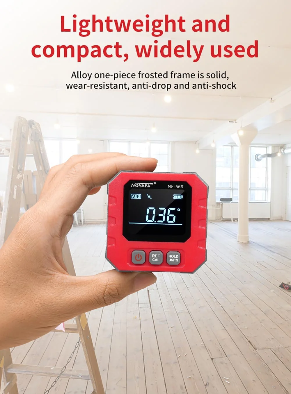 شیب سنج دیجیتال قابل حمل Domary 4 * 90 درجه با نور پس زمینه، ترازوی شیب دیجیتال، زاویه سنج دیجیتال پنج طرفه چند منظوره با عملکرد نگه داشتن داده