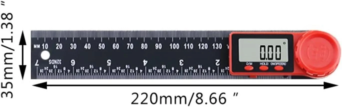 زاویه سنج دیجیتال 2 در 1 200 میلی متری، شیب سنج زاویه ای، گونیا الکترونیکی دیجیتال، نقاله، ابزار اندازه گیری زاویه یاب