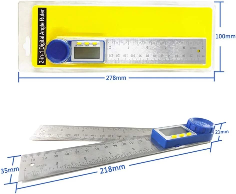گونیا دیجیتال Labymos 200mm 7 اینچی، زاویه یاب دیجیتال، خط کش، متر، شیب سنج، گونیومتر، تراز، زاویه سنج الکترونیکی