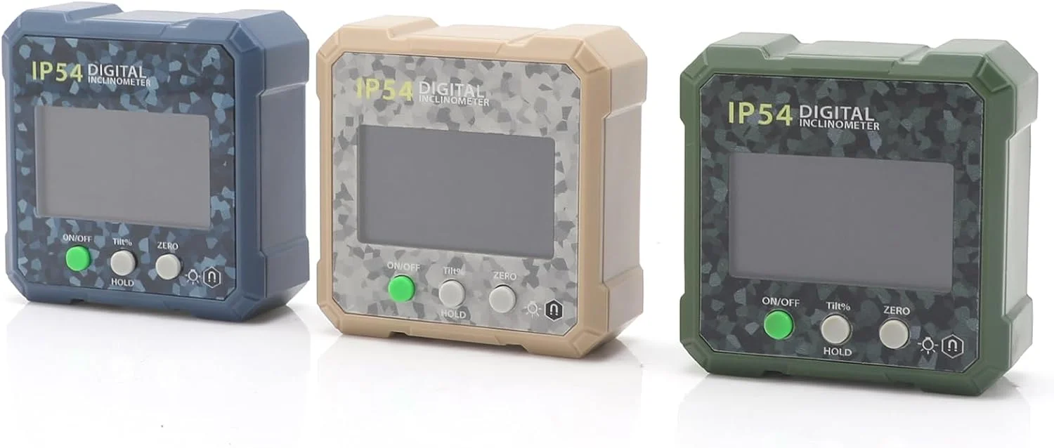 زاویه یاب دیجیتال Labymos، زاویه سنج دیجیتال کوچک با صفحه نمایش LCD و آهنربا، ترازوی شیب سنج ضد آب برای نجاری، مخابرات، خودرو، سبز استتاری
