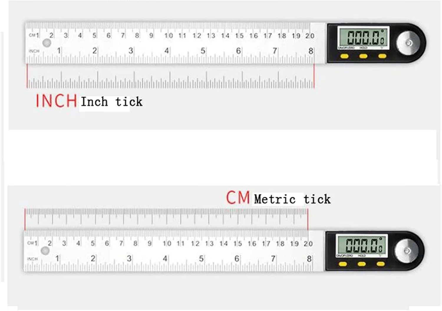 زاویه سنج دیجیتال 200 میلی متری، ابزار اندازه گیری شیب سنج، گونیا، تراز، خط کش زاویه فولاد ضد زنگ الکترونیکی (رنگ: 200 میلی متر)