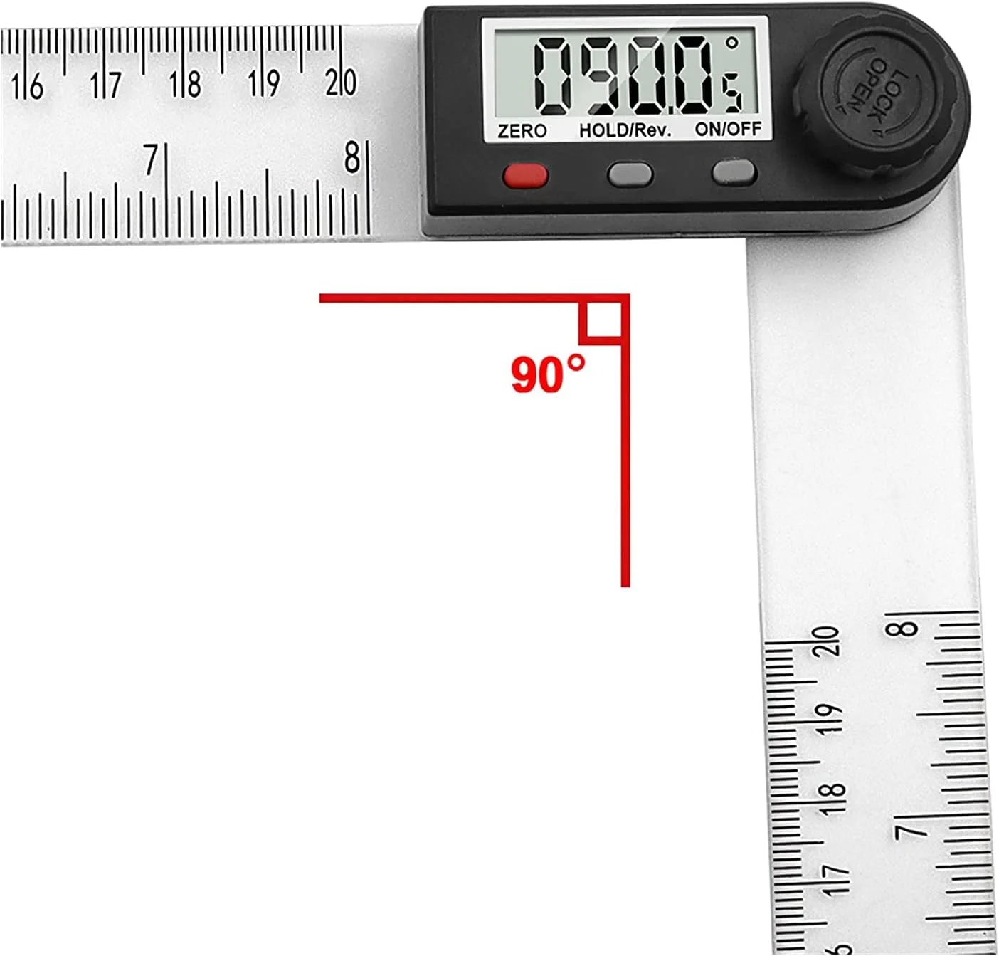 زاویه سنج دیجیتال، تراز و شیب سنج ال سی دی، ابزار اندازه گیری زاویه 200 میلی متر