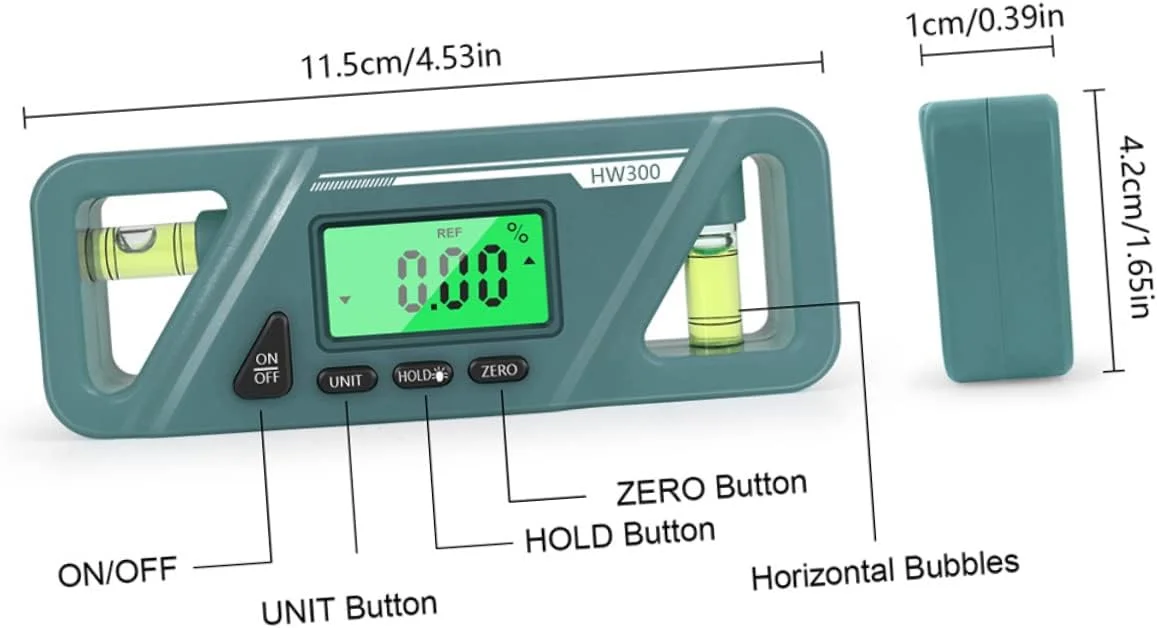 زاویه یاب دیجیتال، شیب سنج، ابزار دقیق، زاویه سنج دیجیتال کوچک برای تراز کردن و ساخت میز