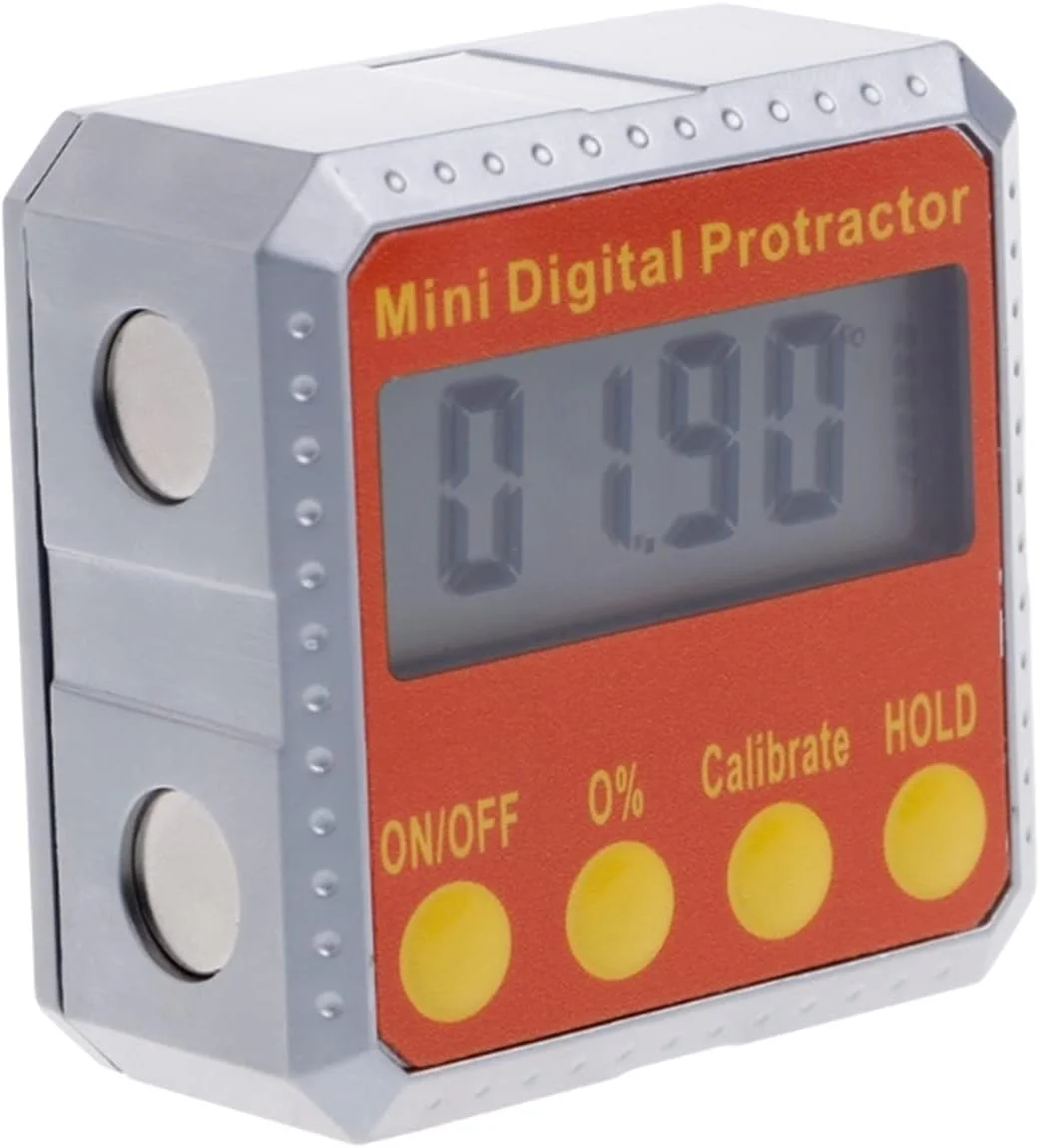 زاویه سنج دیجیتال کوچک 360 درجه HOKVJ، جعبه تراز الکترونیکی با پایه مغناطیسی دوگانه، ابزار اندازه گیری زاویه الکترونیکی