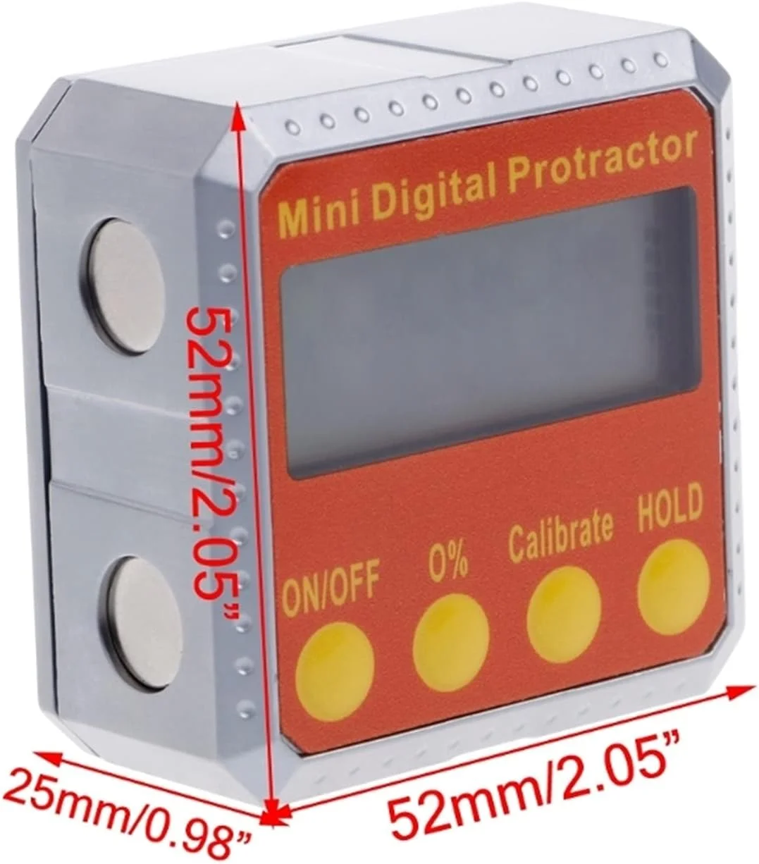 زاویه سنج دیجیتال کوچک 360 درجه HOKVJ، جعبه تراز الکترونیکی با پایه مغناطیسی دوگانه، ابزار اندازه گیری زاویه الکترونیکی