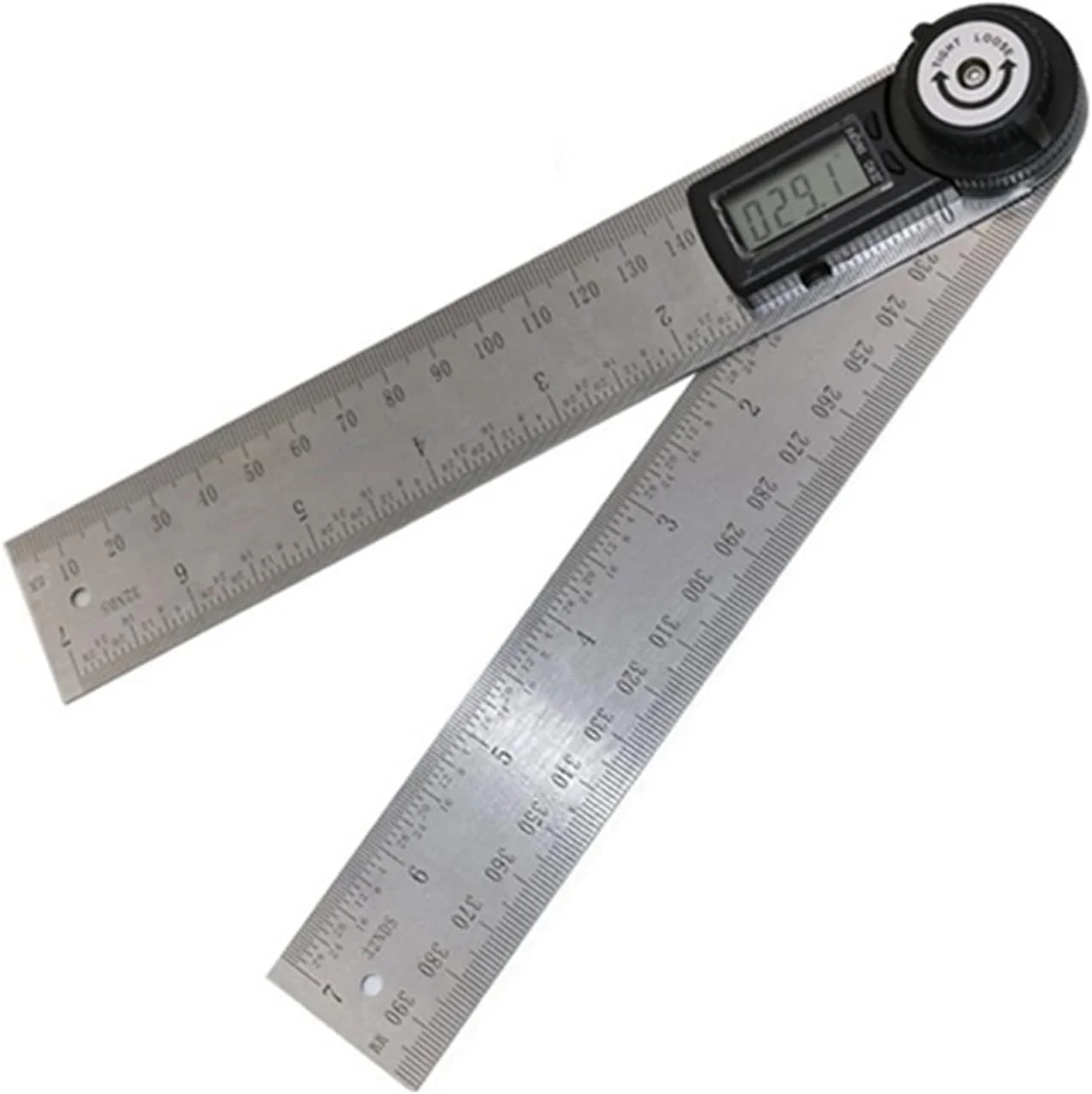 گونیا دیجیتال 200 میلی متری HOKVJ، زاویه سنج و شیب سنج استیل ضد زنگ، ابزار اندازه گیری سطح، تراز الکترونیکی