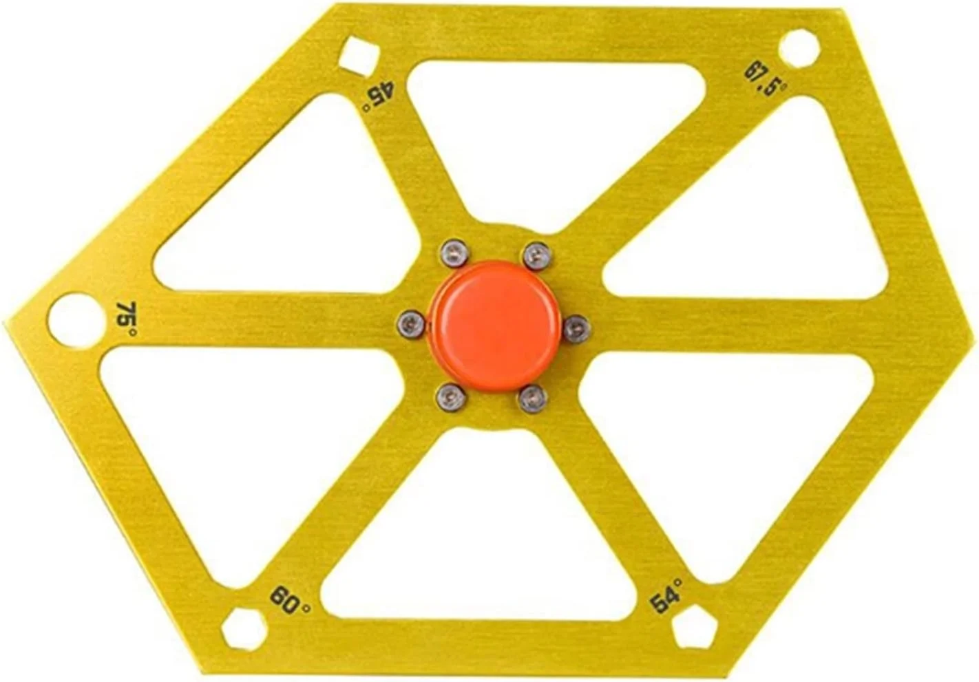 گونیا شش ضلعی آلیاژ آلومینیوم، زاویه یاب اره میزی، نقاله، شیب سنج، ابزار اندازه گیری مغناطیسی (رنگ: طلایی)(طلایی)