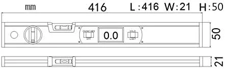 زاویه یاب دیجیتال TAINDU، 360 درجه، با نور پس زمینه LCD، تبدیل اینچ/متریک، 400 میلی متر/16 اینچ
