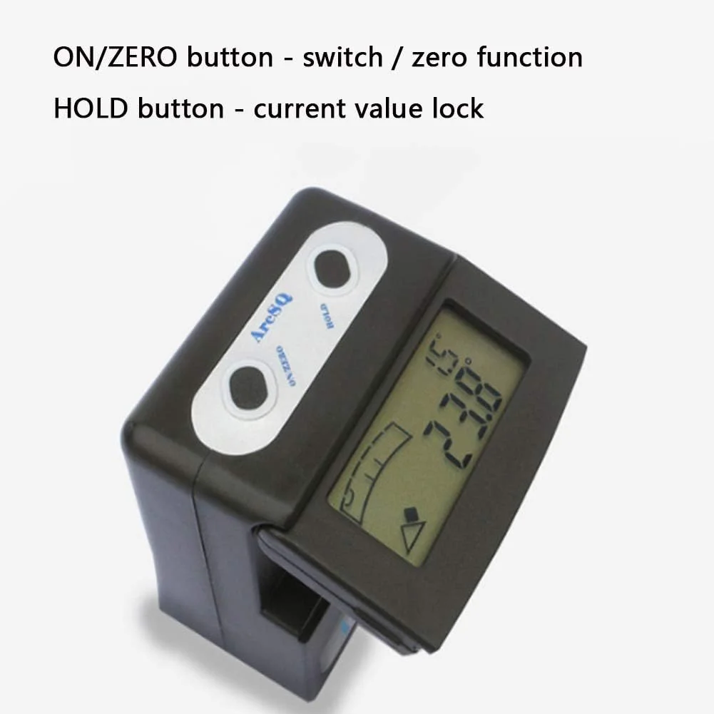 زاویه یاب دیجیتال ZAIED، شیب سنج دیجیتال مغناطیسی با صفحه نمایش چرخشی، ابزار اندازه گیری نقاله ال سی دی برای نجاری، خودرو و موارد دیگر