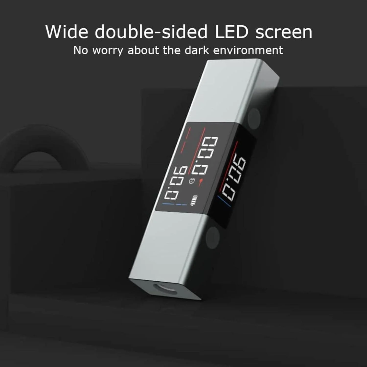 زاویه سنج دیجیتال، شیب سنج دیجیتال، خط کش اندازه گیری زاویه با علامت گذاری دو طرفه، زاویه یاب صفحه نمایش LCD بزرگ، به همراه پایه