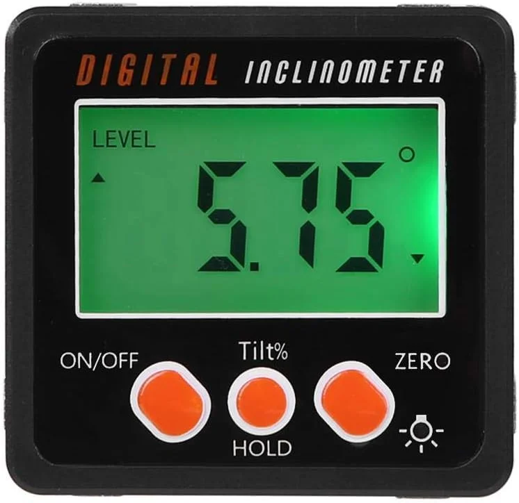 شیب سنج دیجیتال جعبه تراز زاویه یاب گونیا متر اریب LCD 0-360 درجه ابزار اندازه گیری گونیا الکترونیکی