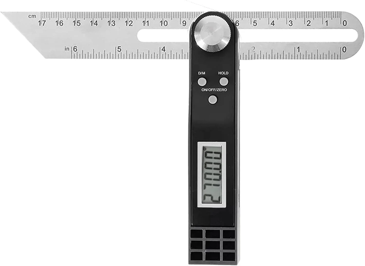 زاویه یاب دیجیتال 360 درجه، نمایشگر LCD کشویی استیل ضد زنگ، شیب سنج و خط کش ابزار اندازه گیری نجاری