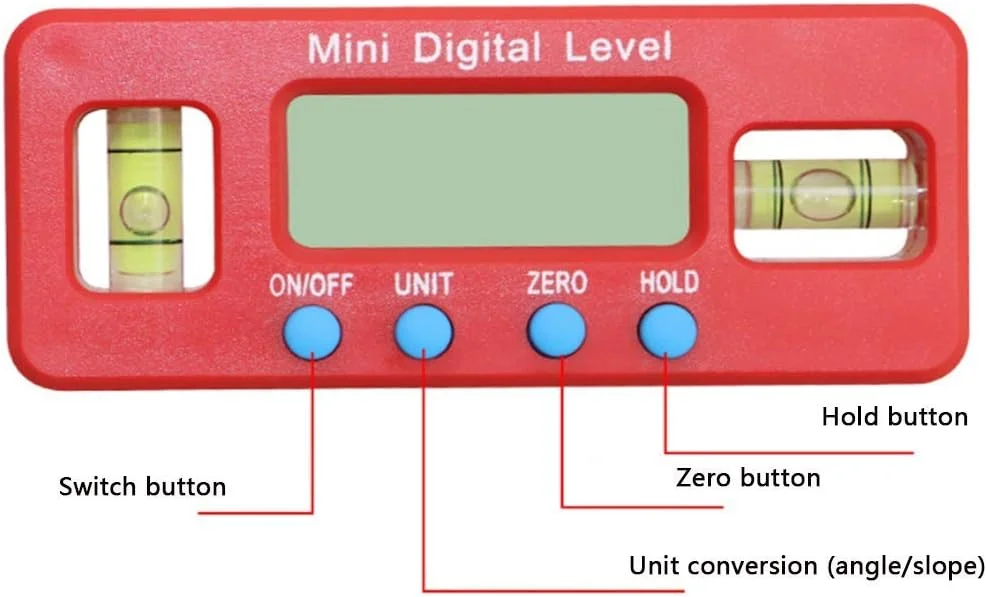شیب سنج دیجیتال JACOJE، ابزار تراز اژدری مغناطیسی 0-360 درجه، تراز دیجیتال برای ساخت ماشین آلات، تعمیر خودرو، پردازش چوب