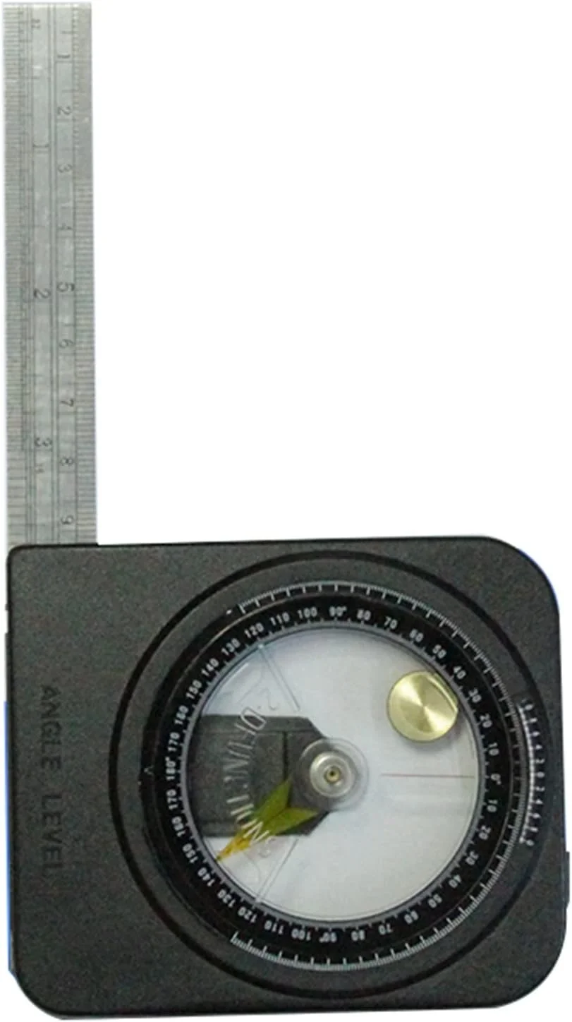 زاویه یاب KSZJSDAngle، تراز زاویه، ابزار نجاری، اندازه گیری زاویه دیسک 0 تا 180 درجه با خط کش استیل ضد زنگ، نقاله دقیق زاویه و طول برای مهندسی نجاری