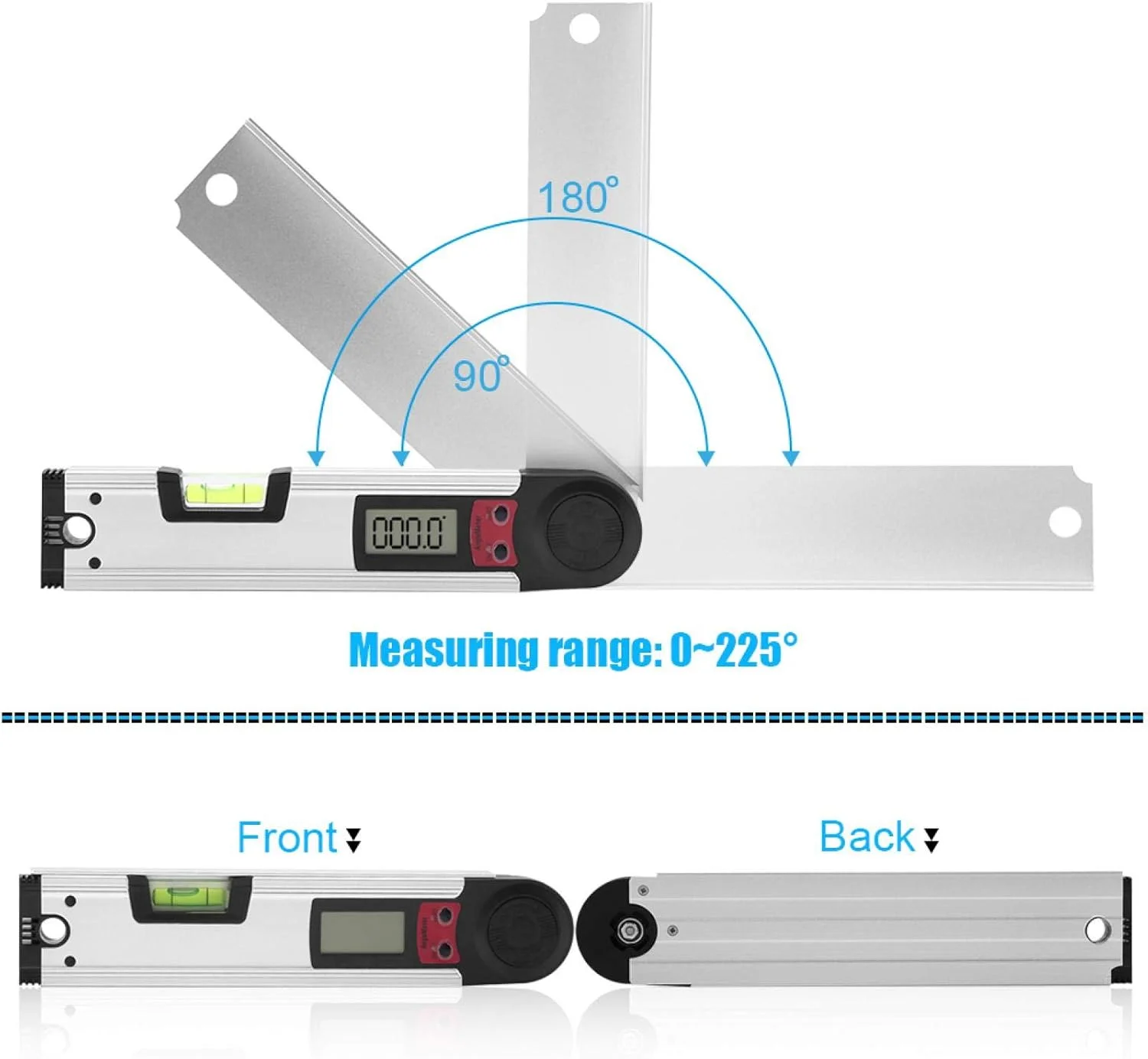 نقاله دیجیتال، شیب سنج، زاویه سنج، تراز یاب، ابزار خط کش نقاله دیجیتال، شیب سنج، زاویه سنج، تراز یاب، ابزار خط کش