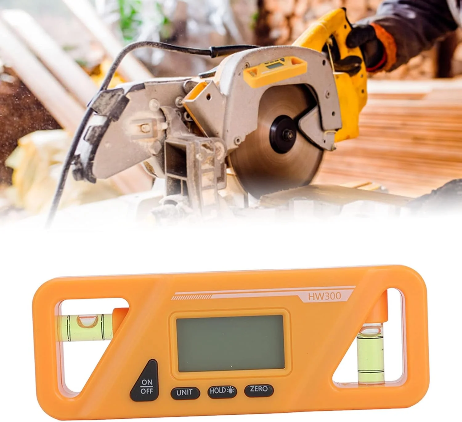 شیب سنج دیجیتال پلاستیکی ABS با پایه مغناطیسی برای اندازه گیری زاویه تراز برای پردازش چوب و تعمیر خودرو (زرد)