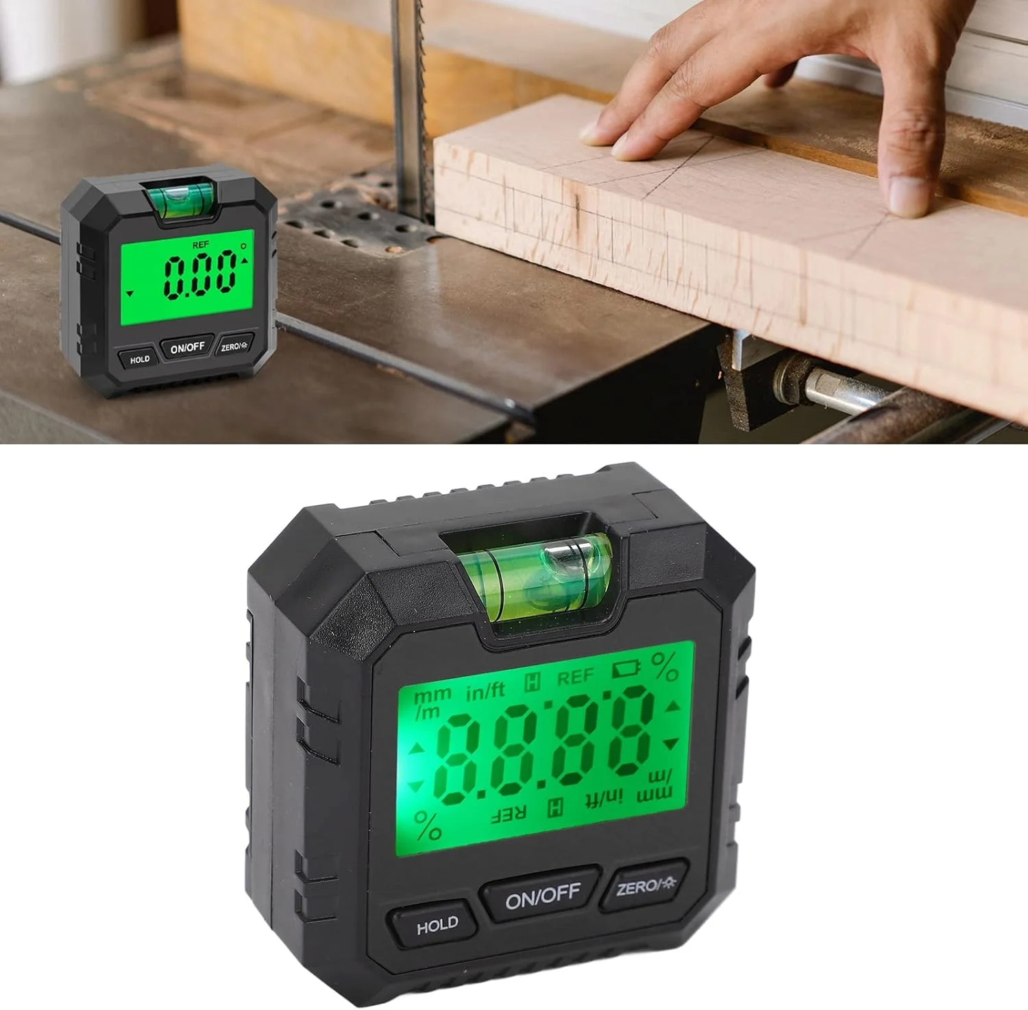 گونیای زاویه دیجیتال گیرول، تراز الکترونیکی، زاویه یاب نجاری، شیب سنج دیجیتال، ابزار اندازه گیری دقیق زاویه 0-90 درجه 0-180 درجه، ابزار اندازه گیری کارگاهی (مشکی)