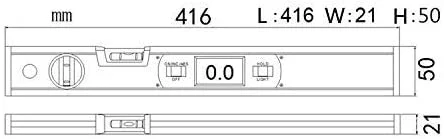زاویه یاب دیجیتال TTGLRT، شیب سنج 360 درجه با نور پس زمینه LCD، تبدیل اینچ/متریک، 400 میلی متر/16 اینچ (دارای آهنربا)