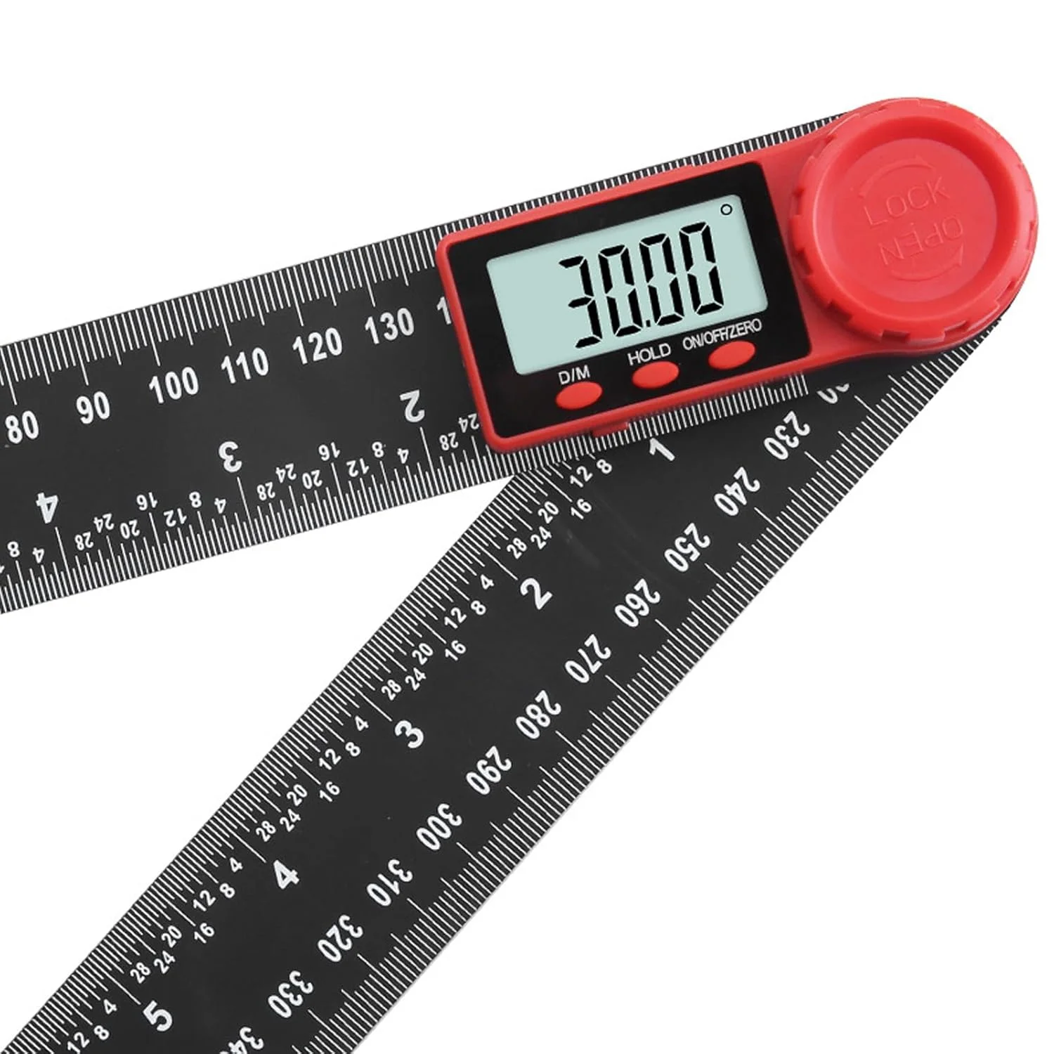 زاویه یاب دیجیتال، 200 میلی متر/7 اینچ، شیب سنج دیجیتال، ابزار اندازه گیری زاویه، خط کش زاویه ای با صفحه نمایش LCD برای نجاری، ساخت و ساز، تعمیرات