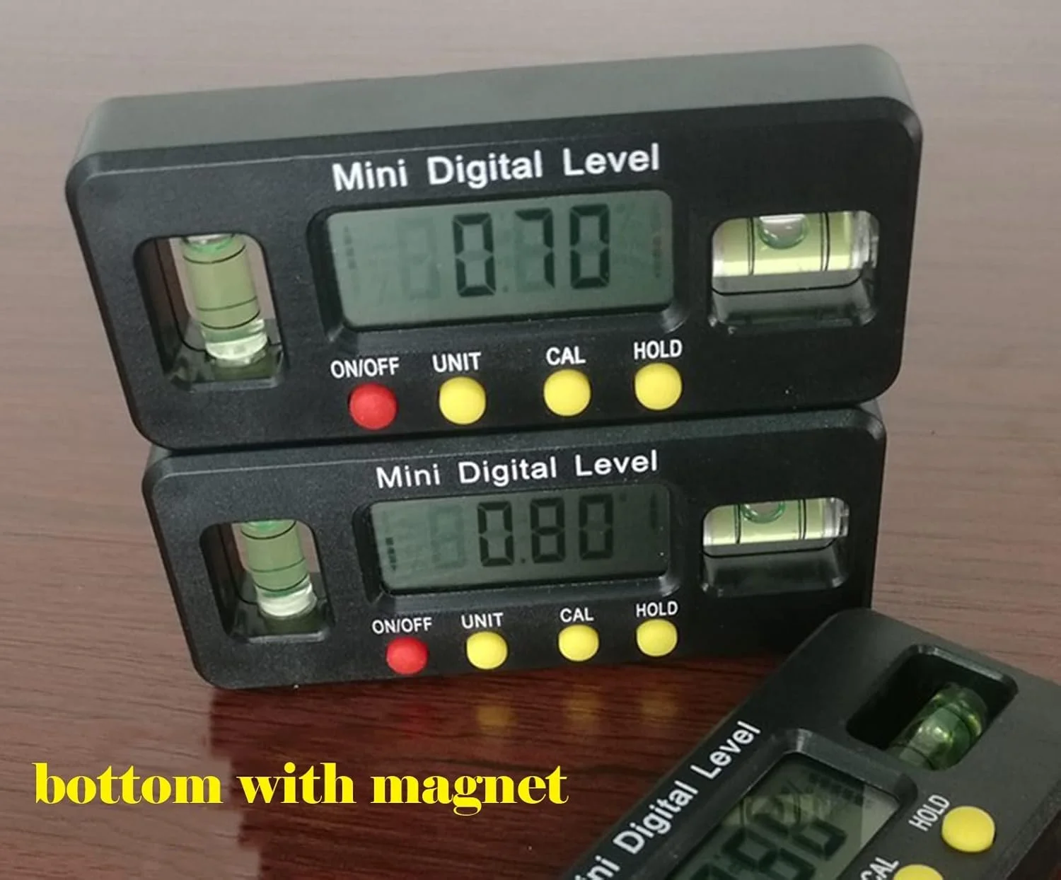 شیب سنج دیجیتال، زاویه یاب، تراز، ابزار اندازه گیری زاویه داخلی و خارجی، زاویه سنج دیجیتال با محدوده اندازه گیری 360 درجه، دارای آهنربا در قسمت زیرین، مناسب برای مهندسی و نجاری