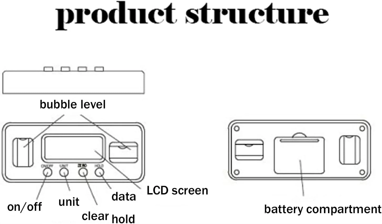 شیب سنج دیجیتال، زاویه یاب، تراز، ابزار اندازه گیری زاویه داخلی و خارجی، زاویه سنج دیجیتال با محدوده اندازه گیری 360 درجه، دارای آهنربا در قسمت زیرین، مناسب برای مهندسی و نجاری