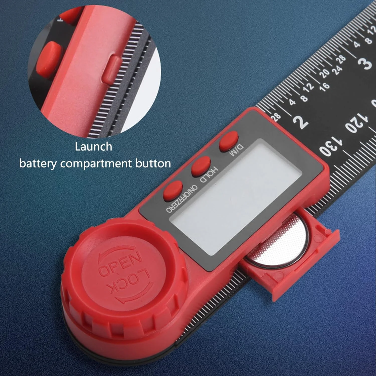 زاویه یاب دیجیتال، 200 میلی متر/7 اینچ، شیب سنج دیجیتال، ابزار اندازه گیری زاویه، خط کش زاویه ای با صفحه نمایش LCD برای نجاری، ساخت و ساز، تعمیرات