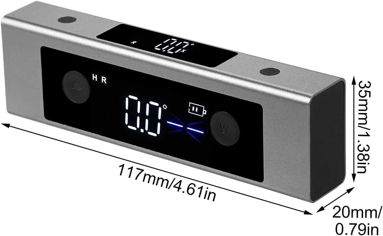 زاویه یاب دیجیتال Pepisky، شیب سنج دیجیتال قابل شارژ، ابزار و لوازم جانبی نجاری، تراز دیجیتال مکعبی با نور پس زمینه، دستگاه اندازه گیری چند منظوره سریع و دقیق (تکی)