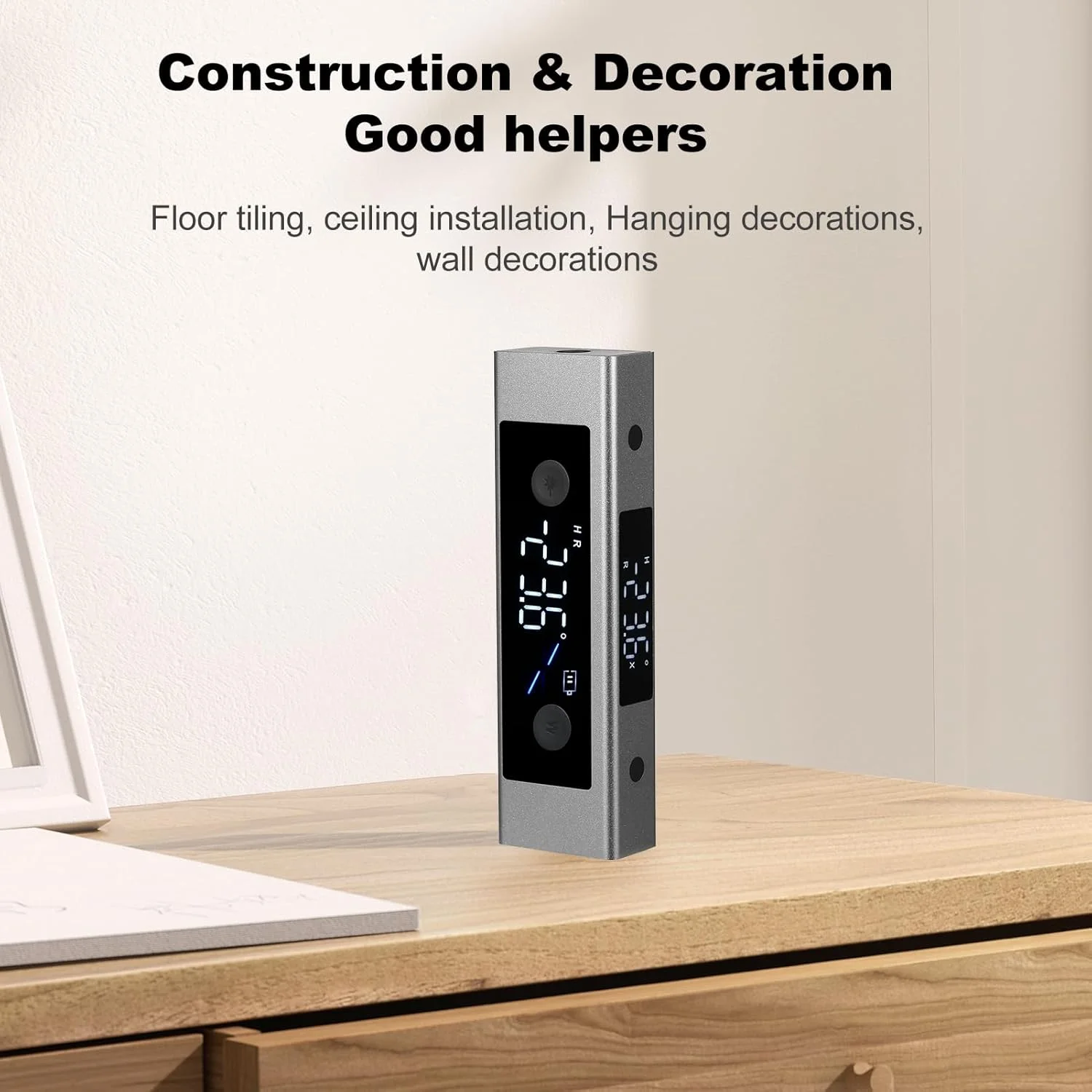 زاویه یاب دیجیتال Pepisky، شیب سنج دیجیتال قابل شارژ، ابزار و لوازم جانبی نجاری، تراز دیجیتال مکعبی با نور پس زمینه، دستگاه اندازه گیری چند منظوره سریع و دقیق (تکی)