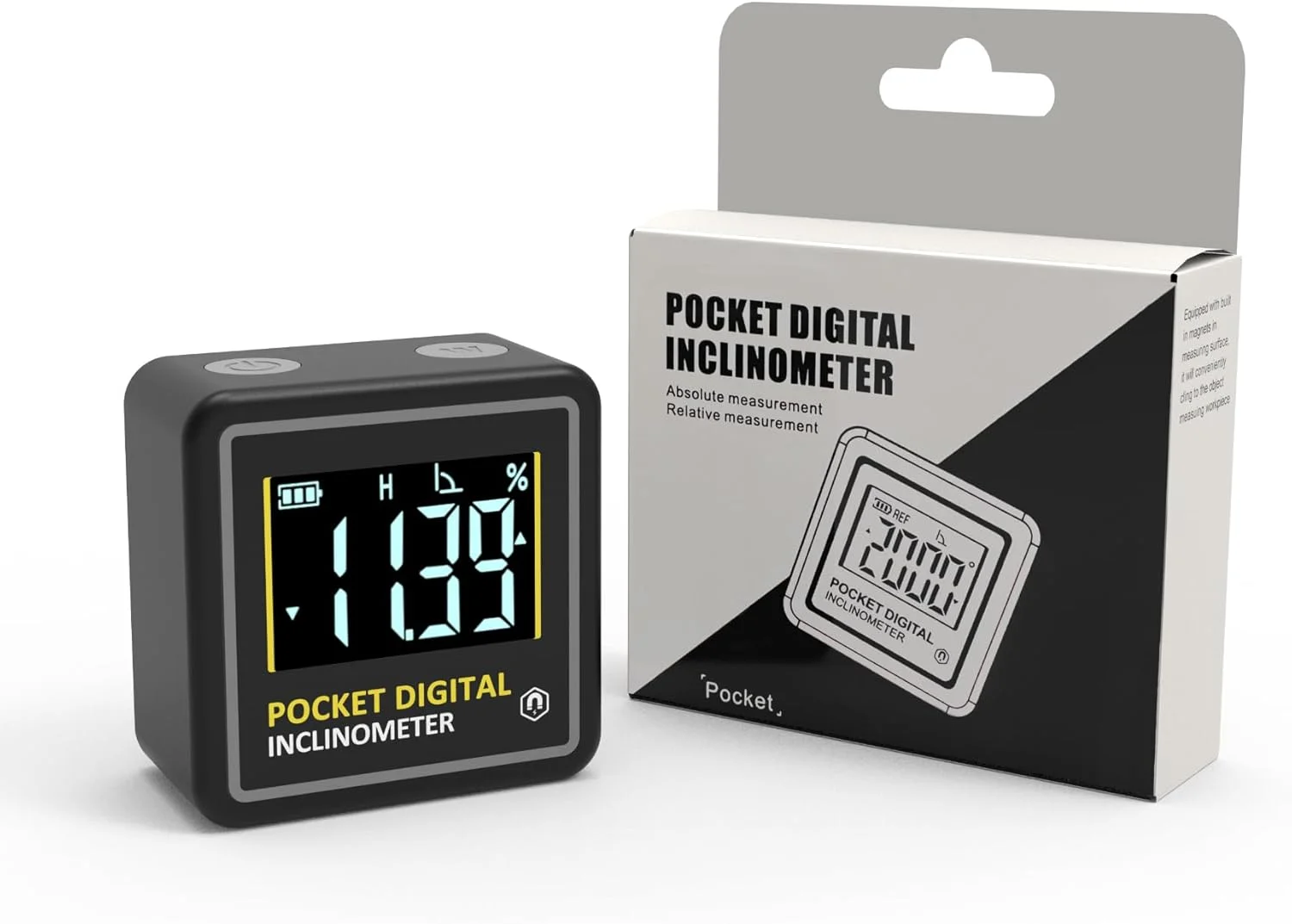 زاویه یاب دیجیتال کوچک KNINE OUTDOORS با 4 طرف آهنربایی قوی، شیب سنج مکعبی با نور پس زمینه، نقاله اره میزی، ابزار اندازه گیری نجاری، جعبه تراز برای آویزان کردن (1) زاویه یاب دیجیتال کوچک KNINE OUTDOORS با 4 طرف آهنربایی قوی، شیب سنج مکعبی با نور پس زمینه، نقاله اره میزی، ابزار اندازه گیری نجاری، جعبه تراز برای آویزان کردن (1)