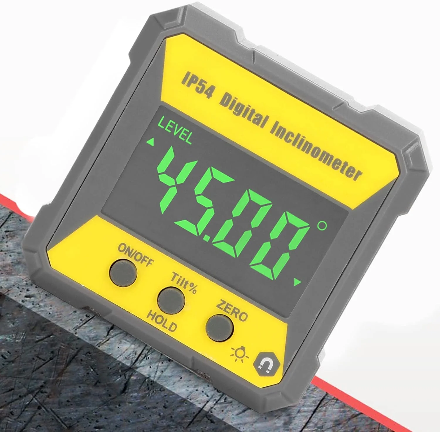 زاویه یاب دیجیتال IP54 با پایه مغناطیسی، جعبه تراز زاویه ای، شیب سنج دیجیتال دقیق، جعبه تراز زاویه ای الکترونیکی با پایه مغناطیسی