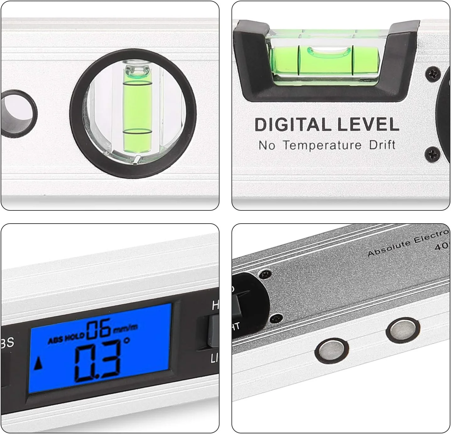 زاویه یاب دیجیتال 400 میلی متری Fawoonu، تراز الکترونیکی، شیب سنج 360 درجه با تستر شیب زاویه ای