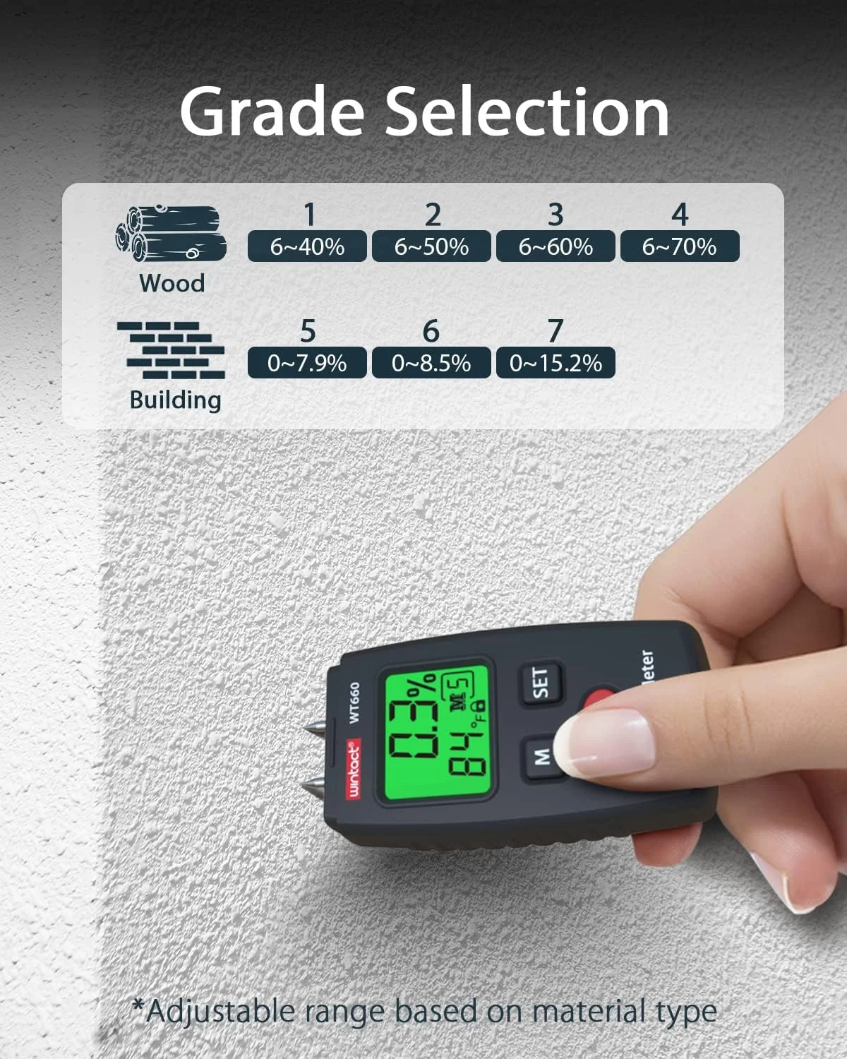 رطوبت سنج چوب جیبی Wintact، ردیاب نشتی آب سوزنی، تستر رطوبت دیجیتال برای الوار، هیزم، دیوار، تخته گچی، کاغذ، آجر، مصالح ساختمانی بتنی - مشکی رطوبت سنج چوب جیبی Wintact، ردیاب نشتی آب سوزنی، تستر رطوبت دیجیتال برای الوار، هیزم، دیوار، تخته گچی، کاغذ، آجر، مصالح ساختمانی بتنی - مشکی