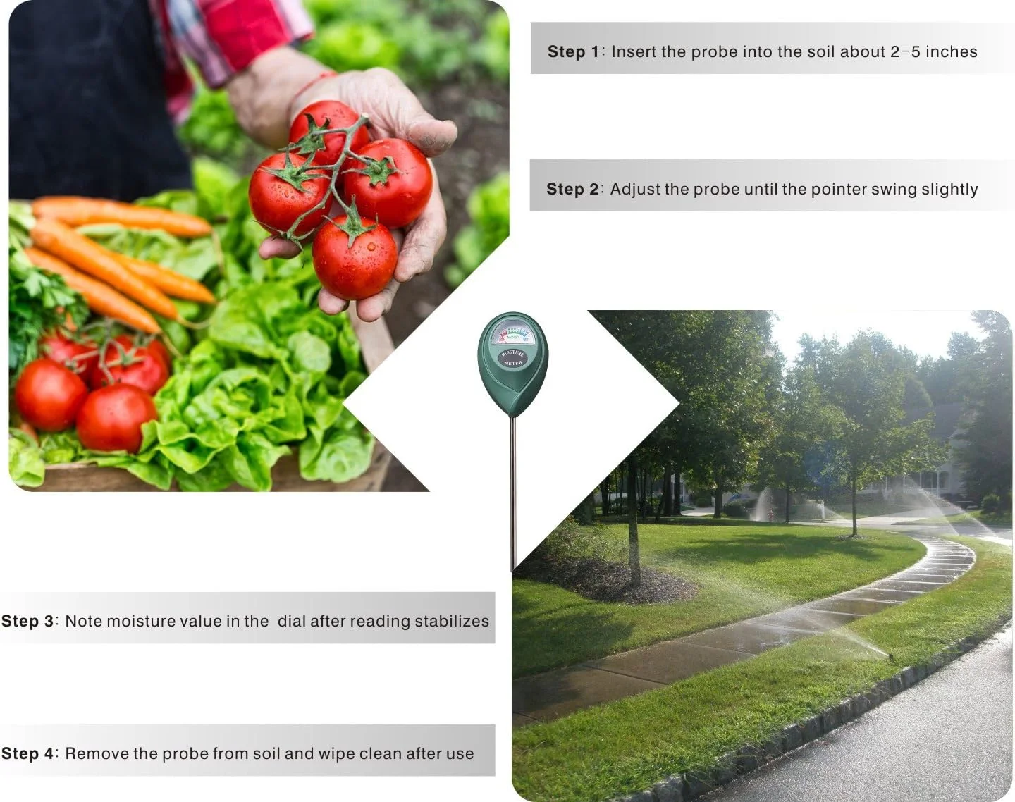 رطوبت سنج خاک XLUX، رطوبت سنج برای گلدان، باغ، مزرعه، حیاط، بدون نیاز به باتری رطوبت سنج خاک XLUX، رطوبت سنج برای گلدان، باغ، مزرعه، حیاط، بدون نیاز به باتری