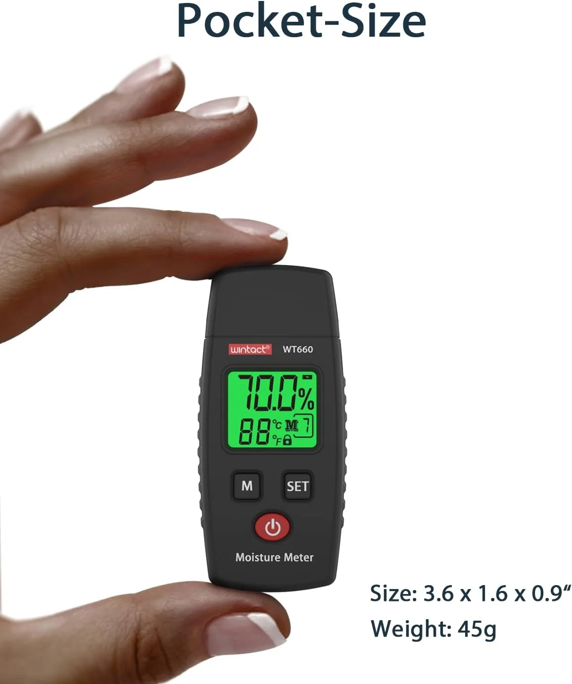 رطوبت سنج چوب جیبی Wintact، ردیاب نشتی آب سوزنی، تستر رطوبت دیجیتال برای الوار، هیزم، دیوار، تخته گچی، کاغذ، آجر، مصالح ساختمانی بتنی - مشکی رطوبت سنج چوب جیبی Wintact، ردیاب نشتی آب سوزنی، تستر رطوبت دیجیتال برای الوار، هیزم، دیوار، تخته گچی، کاغذ، آجر، مصالح ساختمانی بتنی - مشکی