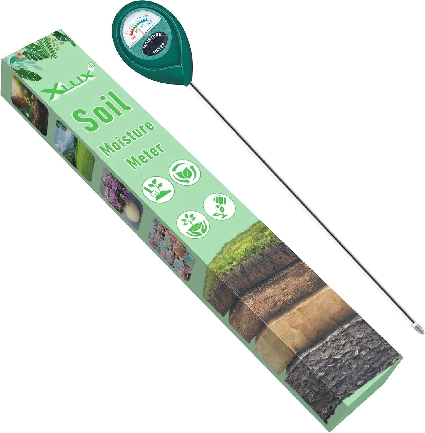 رطوبت سنج خاک XLUX با میله بلند برای استفاده عمیق، نشانگر آب، رطوبت سنج برای فضای باز، داخلی، گیاهان گلدانی بزرگ، پیاز گل، باغبانی، کشاورزی رطوبت سنج خاک XLUX با میله بلند برای استفاده عمیق، نشانگر آب، رطوبت سنج برای فضای باز، داخلی، گیاهان گلدانی بزرگ، پیاز گل، باغبانی، کشاورزی