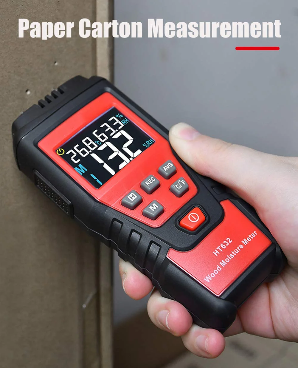 رطوبت سنج چوب دیجیتال AUTENS، رطوبت سنج چوب با صفحه نمایش ال سی دی با نور پس زمینه، کیف قابل حمل برای تشخیص نشت آب و رطوبت در سقف و دیوارهای چوبی