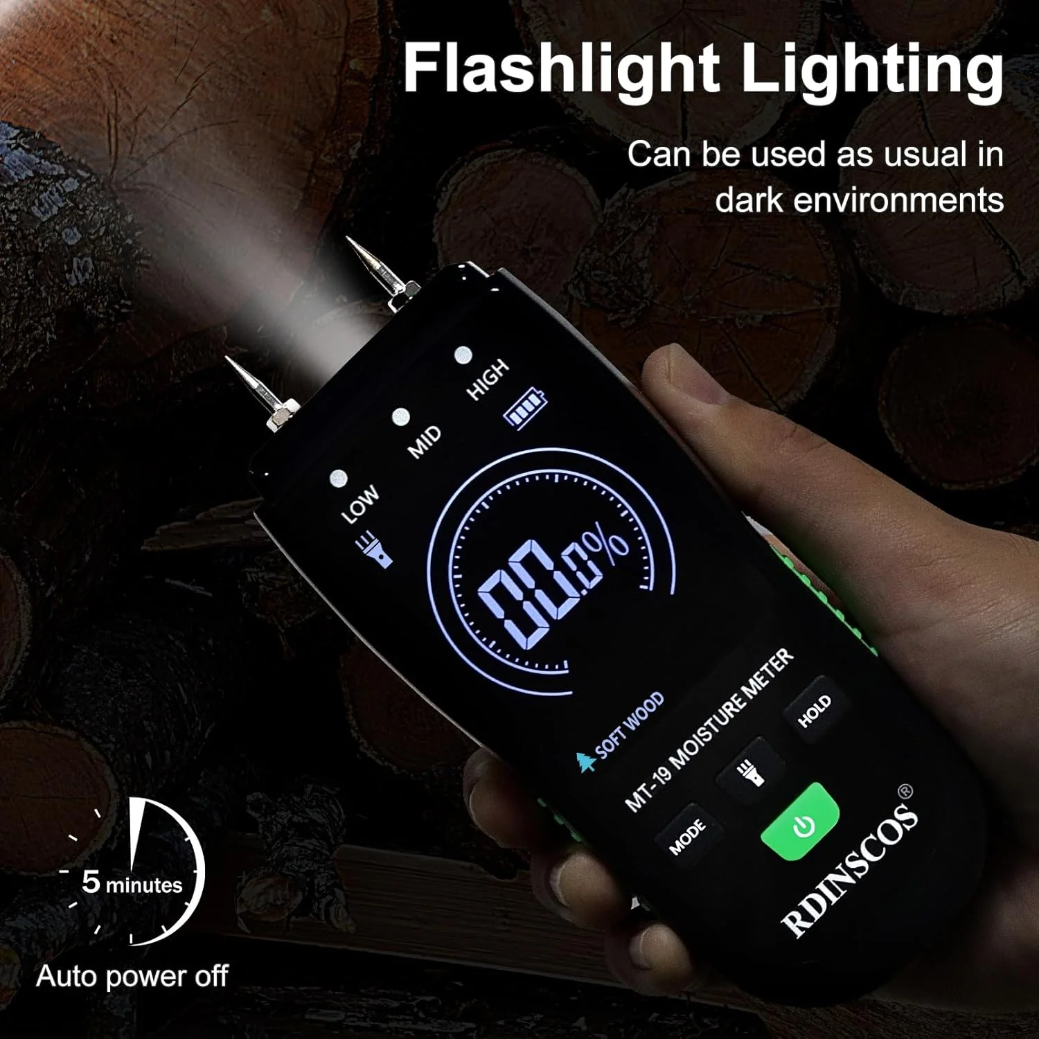 رطوبت سنج چوب RDINSCOS نوع پین، رطوبت سنج دیوار، تستر رطوبت دیجیتال، آشکارساز نشت آب با صفحه نمایش رنگی برای چوب، ساختمان، هیزم، کاغذ رطوبت سنج چوب RDINSCOS نوع پین، رطوبت سنج دیوار، تستر رطوبت دیجیتال، آشکارساز نشت آب با صفحه نمایش رنگی برای چوب، ساختمان، هیزم، کاغذ